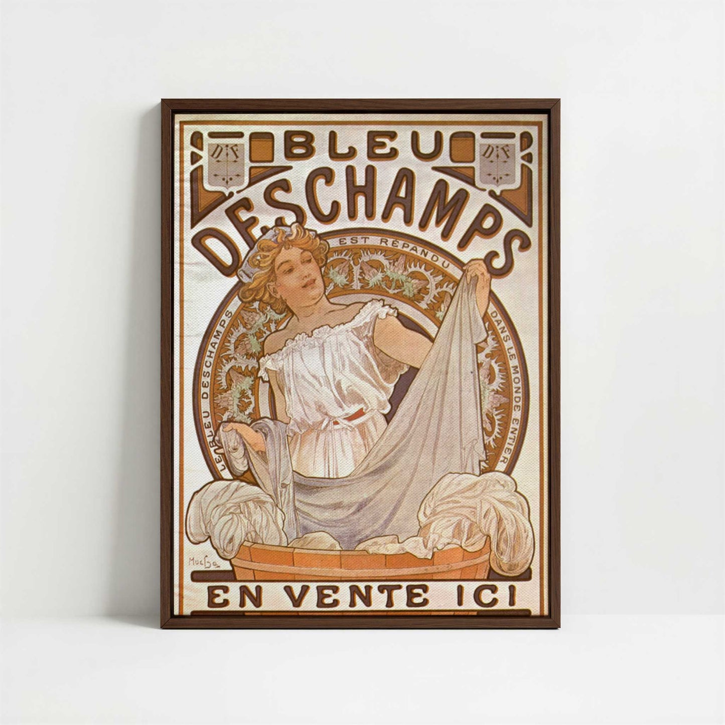 Framed Canvas - Framed canvas in dark wood color frame