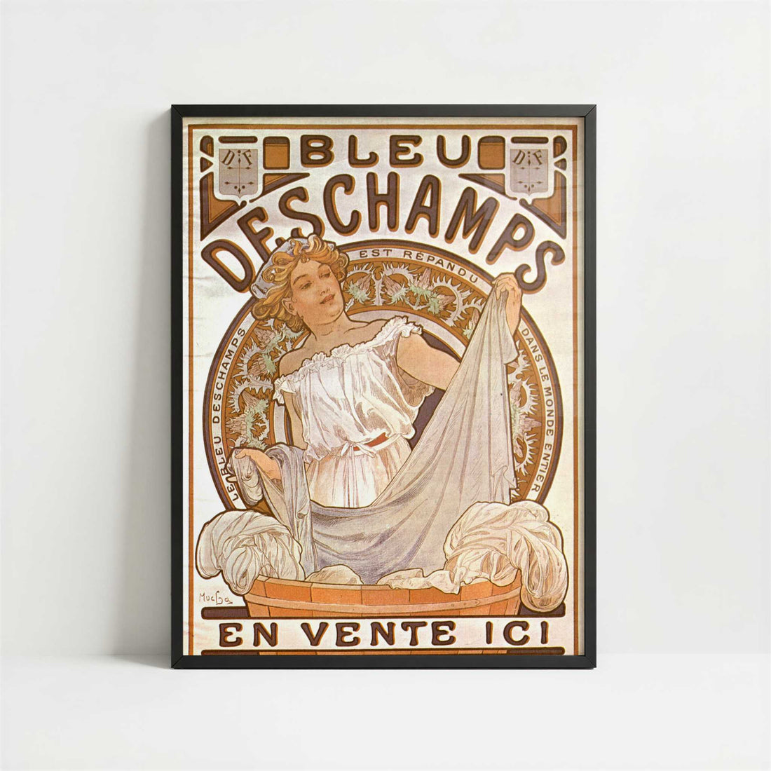 Bleu Deschamps (1897) by Alphonse Mucha – Art Print - Art print in black frame