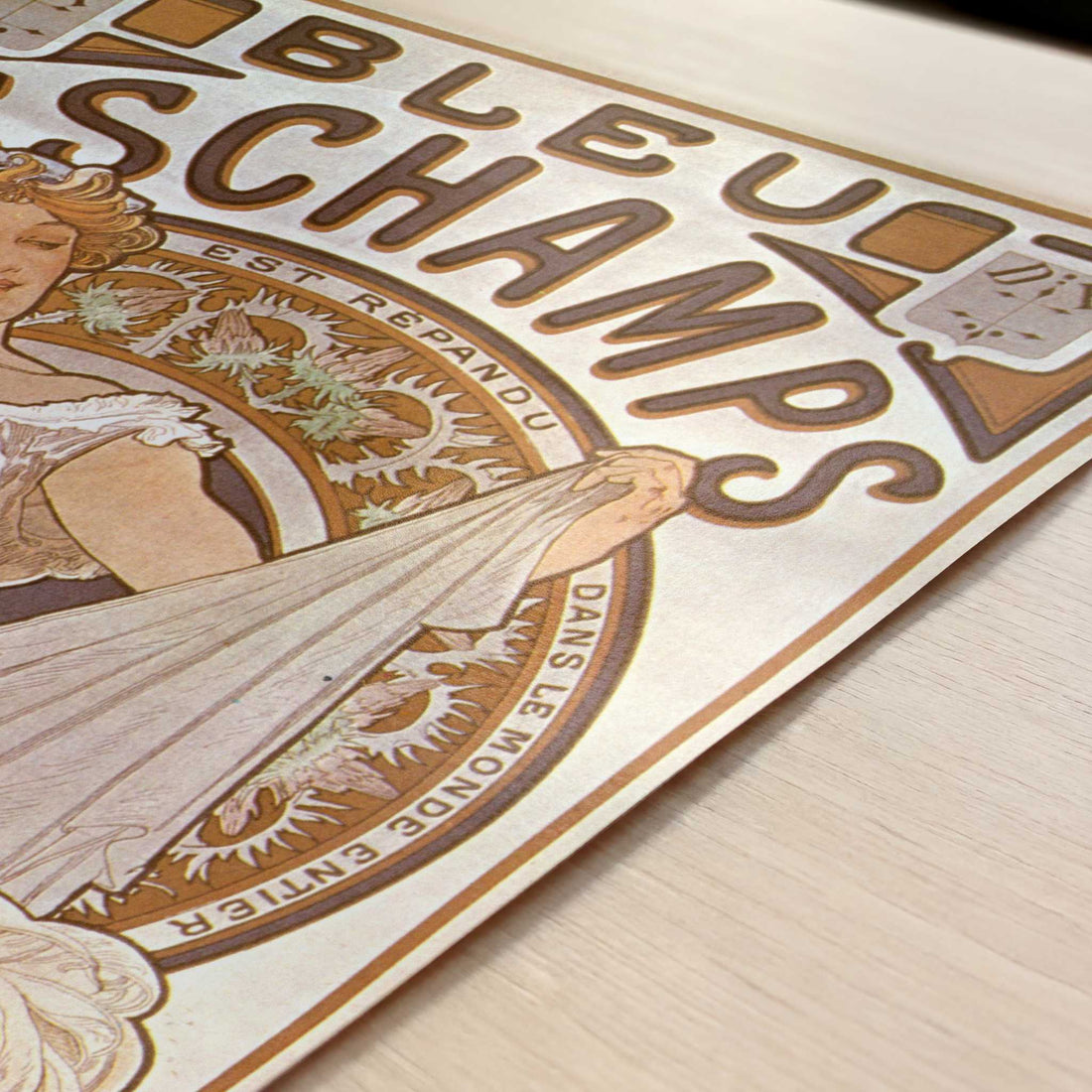 Bleu Deschamps (1897) by Alphonse Mucha – Art Print - Close-up detail of the art print