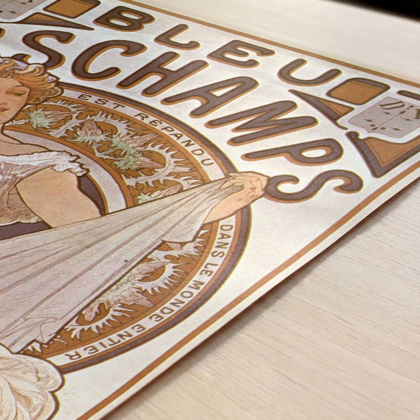 Bleu Deschamps (1897) by Alphonse Mucha – Art Print - Close-up detail of the art print