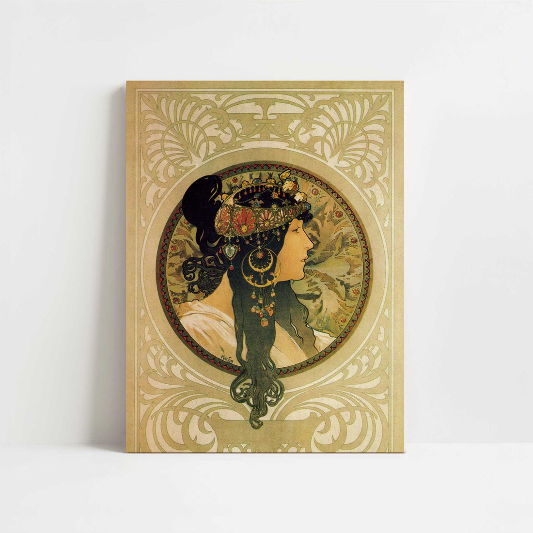 Brunette (1897) by Alphonse Mucha – Art Print - Unframed art print