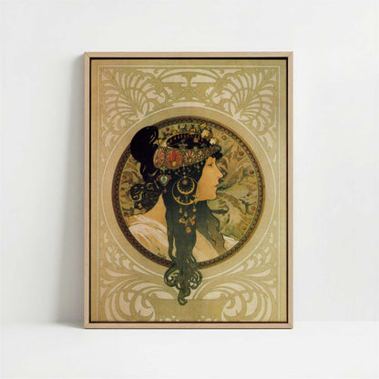 Framed Canvas - Framed canvas in oak color frame