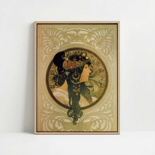 Framed Canvas - Framed canvas in oak color frame