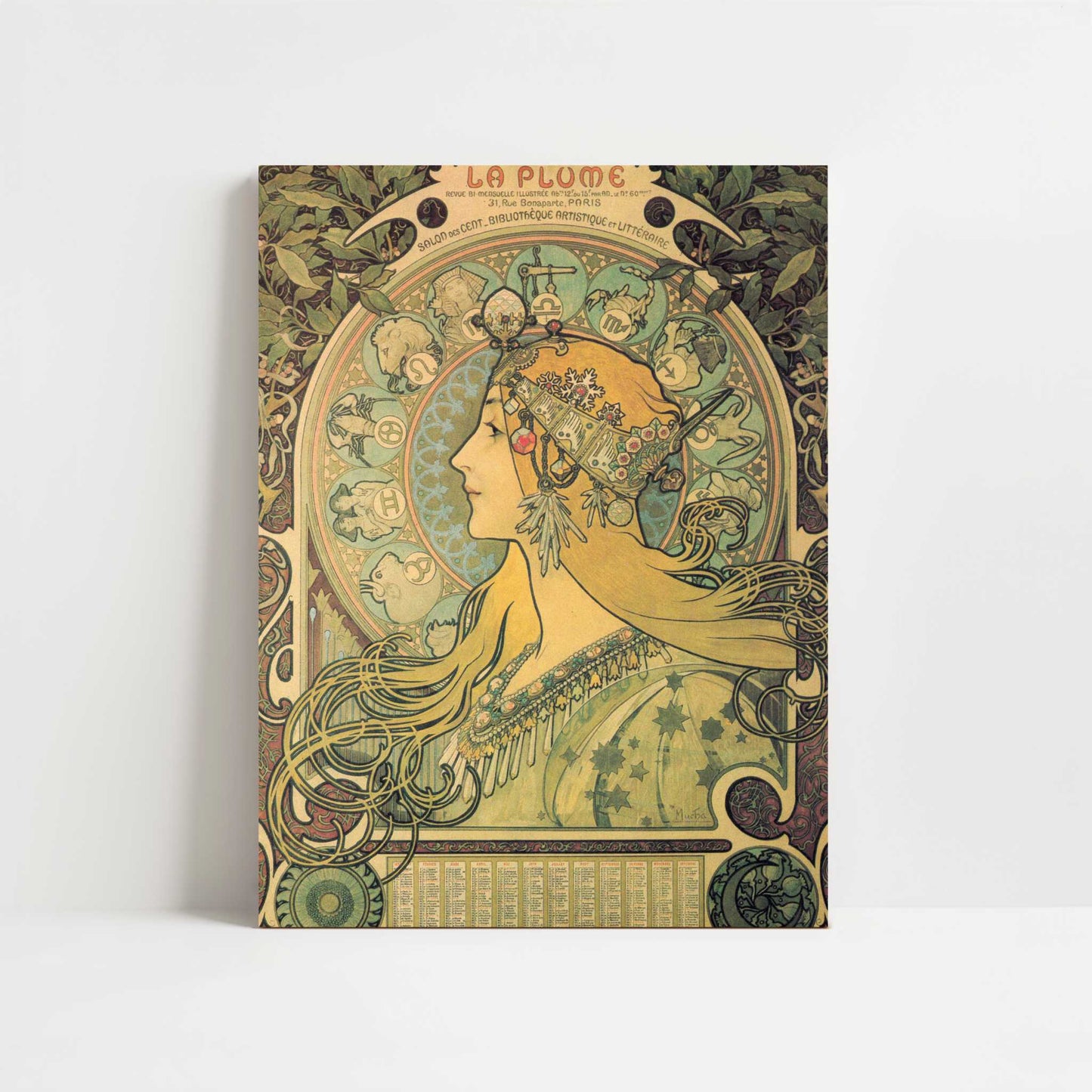 Calendar from La Plume (1896) by Alphonse Mucha – Art Print - Unframed art print