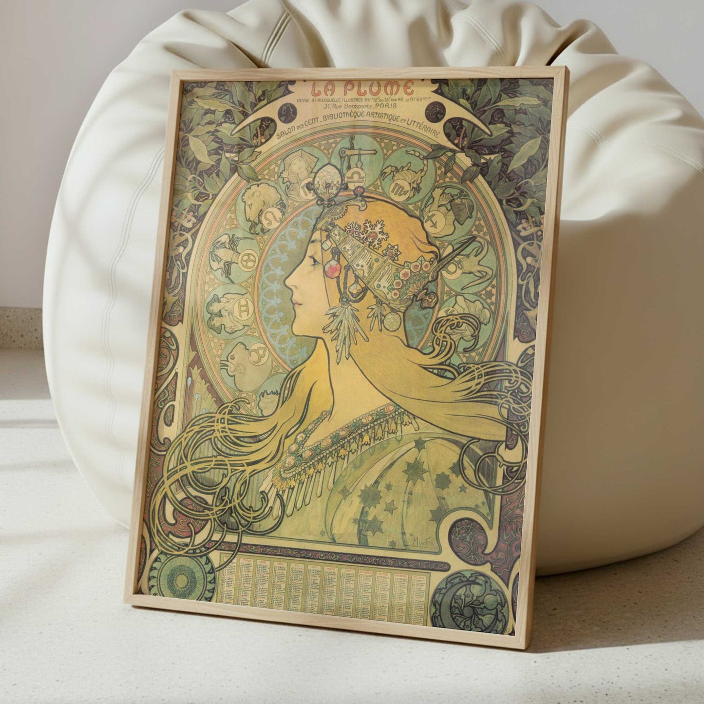 Calendar from La Plume (1896) by Alphonse Mucha – Art Print - Interior inspiration
