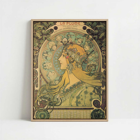 Framed Canvas - Framed canvas in oak color frame