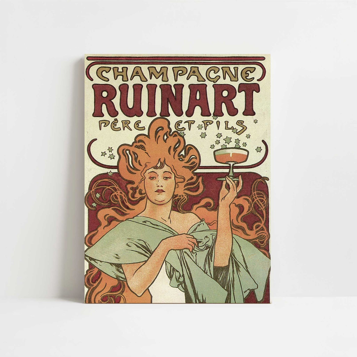 Champagne Ruinart (1896) by Alphonse Mucha – Art Print - Unframed art print