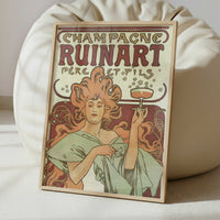 Champagne Ruinart (1896) by Alphonse Mucha – Art Print - Interior inspiration
