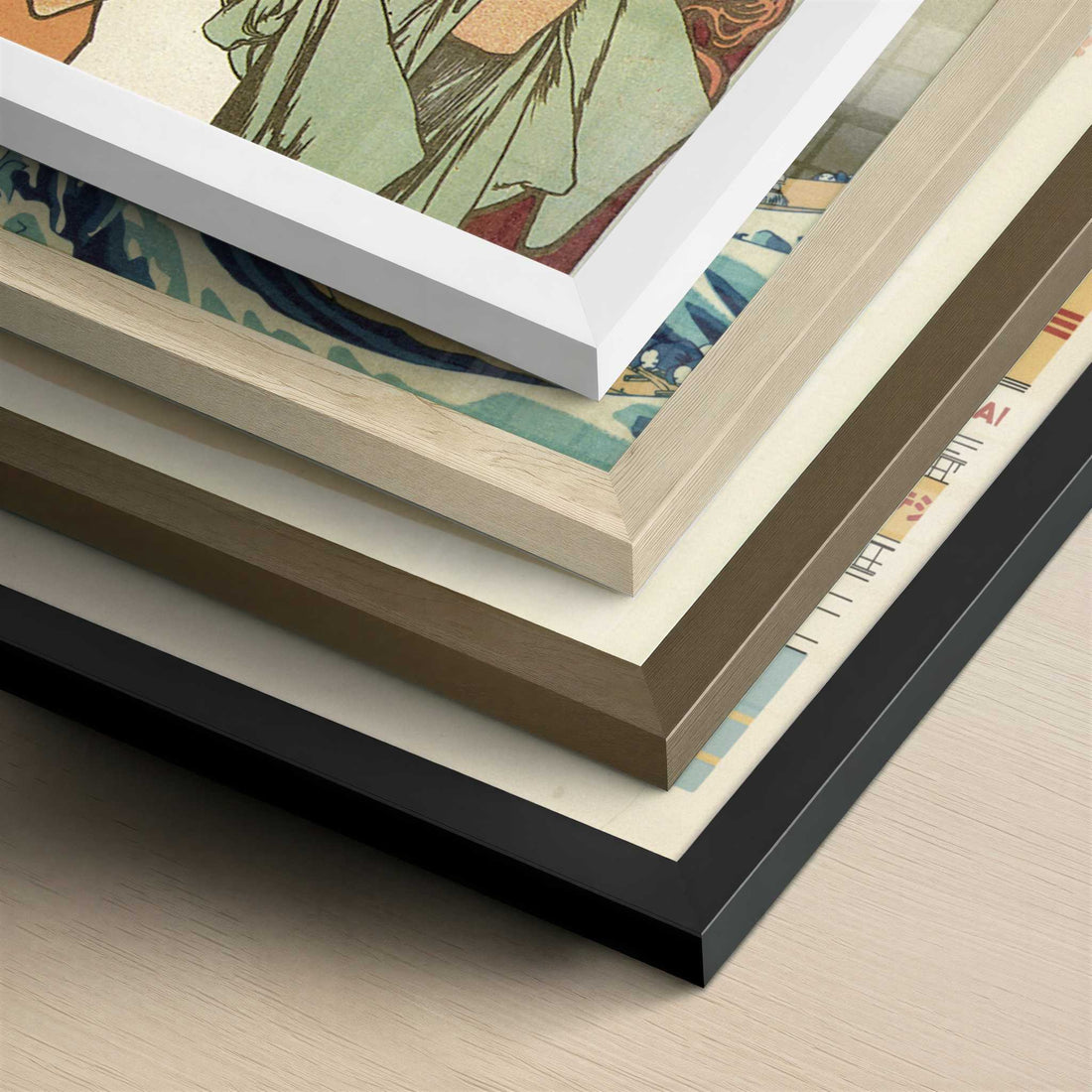 Champagne Ruinart (1896) by Alphonse Mucha – Art Print - Close-up detail of the different frames