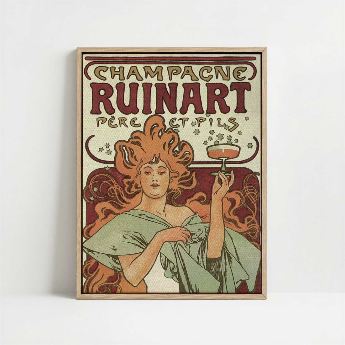 Framed Canvas - Framed canvas in oak color frame