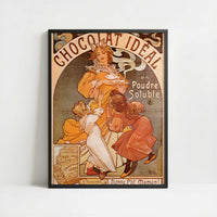 Chocolat Ideal (1897) by Alphonse Mucha – Art Print - Art print in black frame