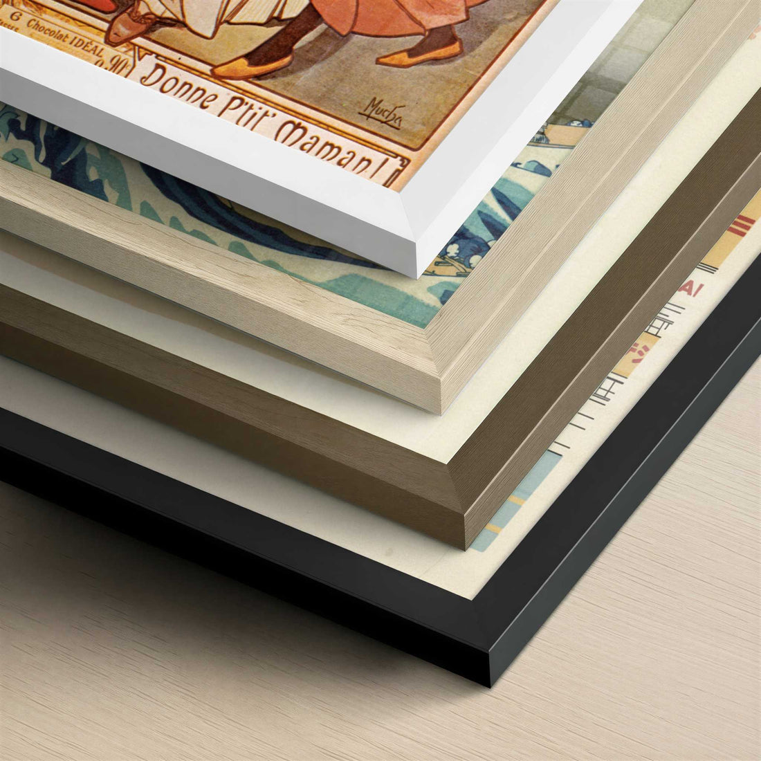 Chocolat Ideal (1897) by Alphonse Mucha – Art Print - Close-up detail of the different frames