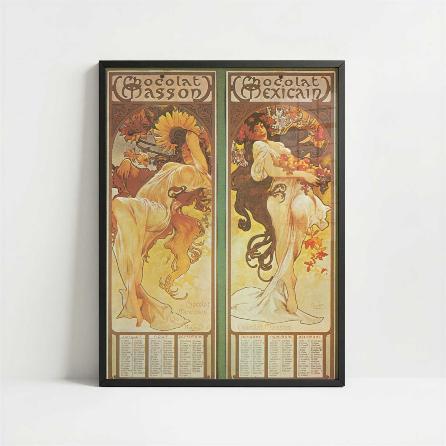 Chocolat Masson Mexicain 2 (1897) by Alphonse Mucha – Art Print - Art print in black frame