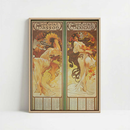 Framed Canvas - Framed canvas in oak color frame