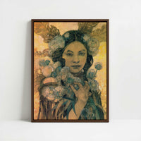 Framed Canvas - Framed canvas in dark wood color frame