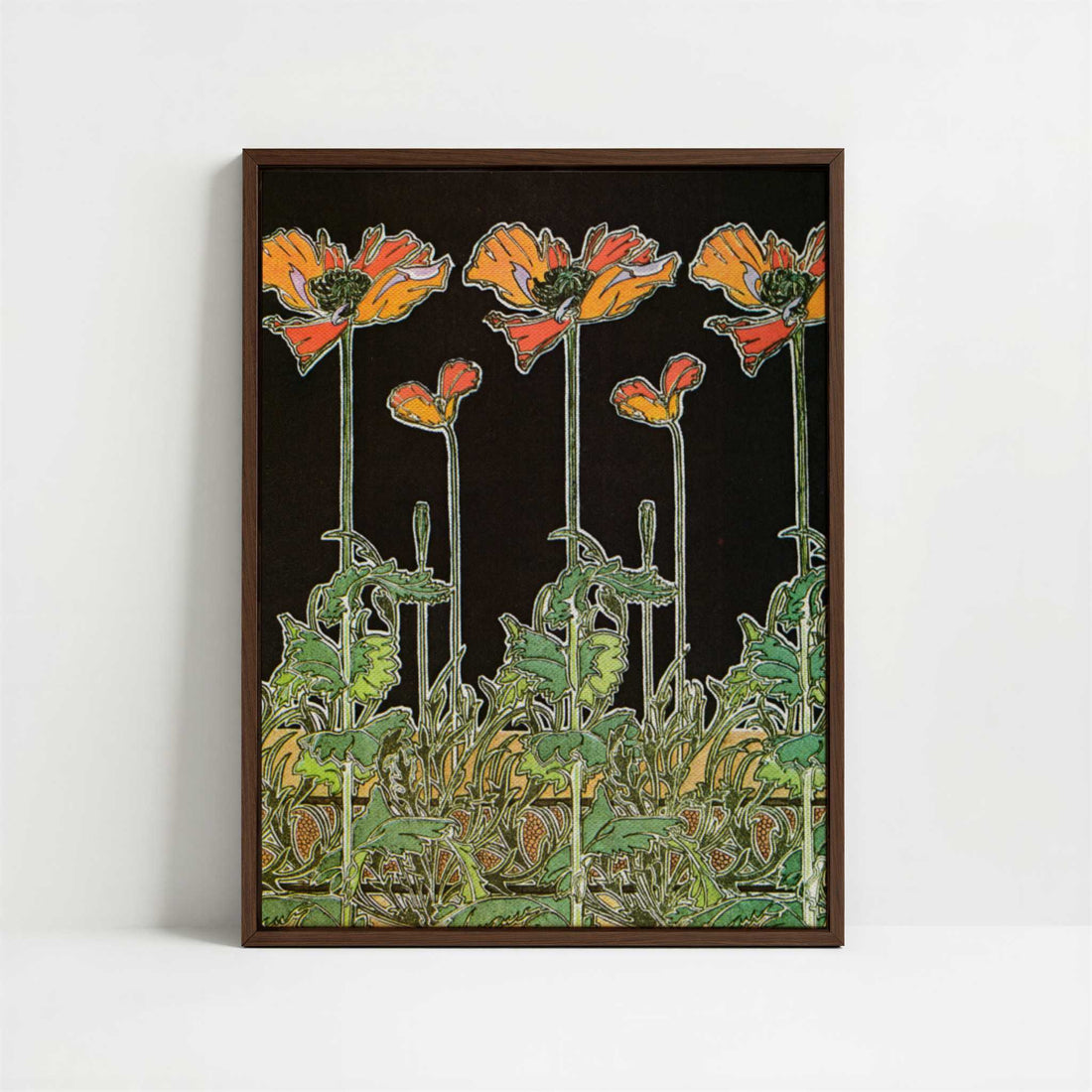 Framed Canvas - Framed canvas in dark wood color frame