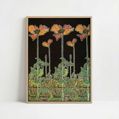 Framed Canvas - Framed canvas in oak color frame