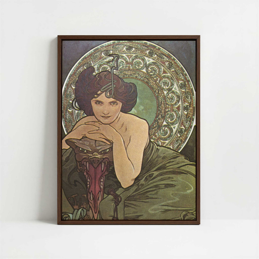 Framed Canvas - Framed canvas in dark wood color frame