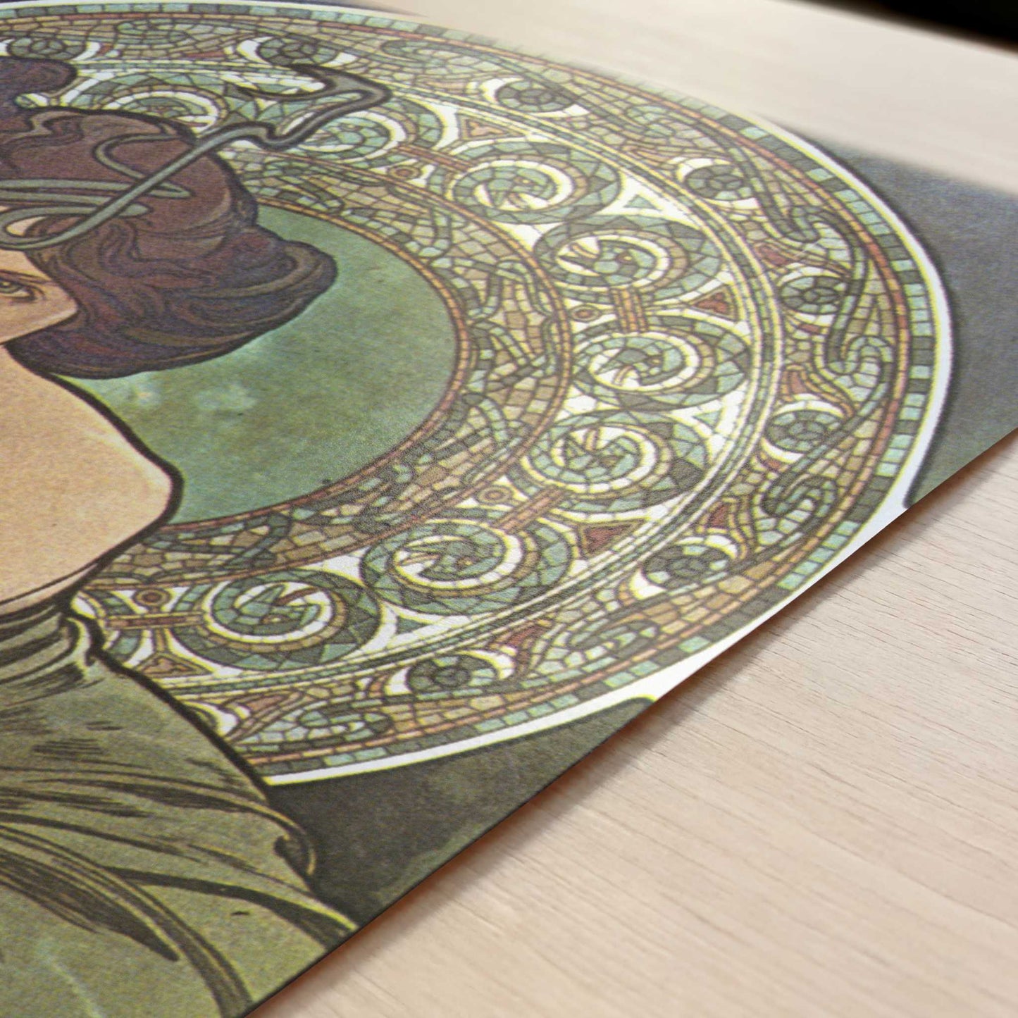Emerald (1900) by Alphonse Mucha – Art Print - Close-up detail of the art print