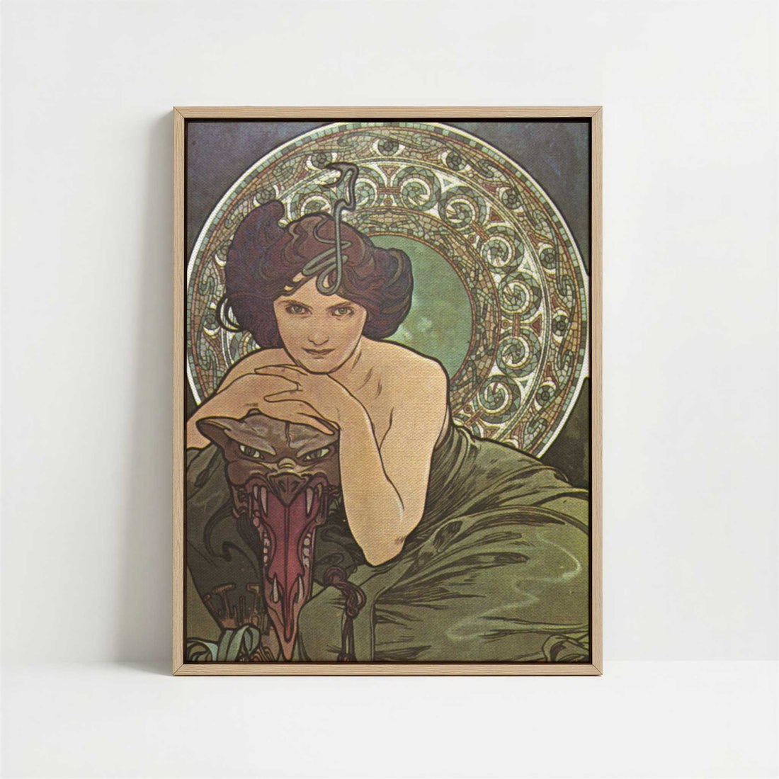 Framed Canvas - Framed canvas in oak color frame
