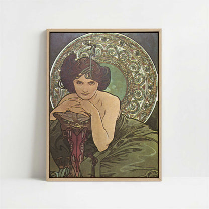 Framed Canvas - Framed canvas in oak color frame
