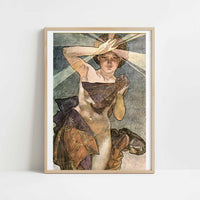 Etoile du Soir (1902) by Alphonse Mucha – Art Print - Art print in oak frame