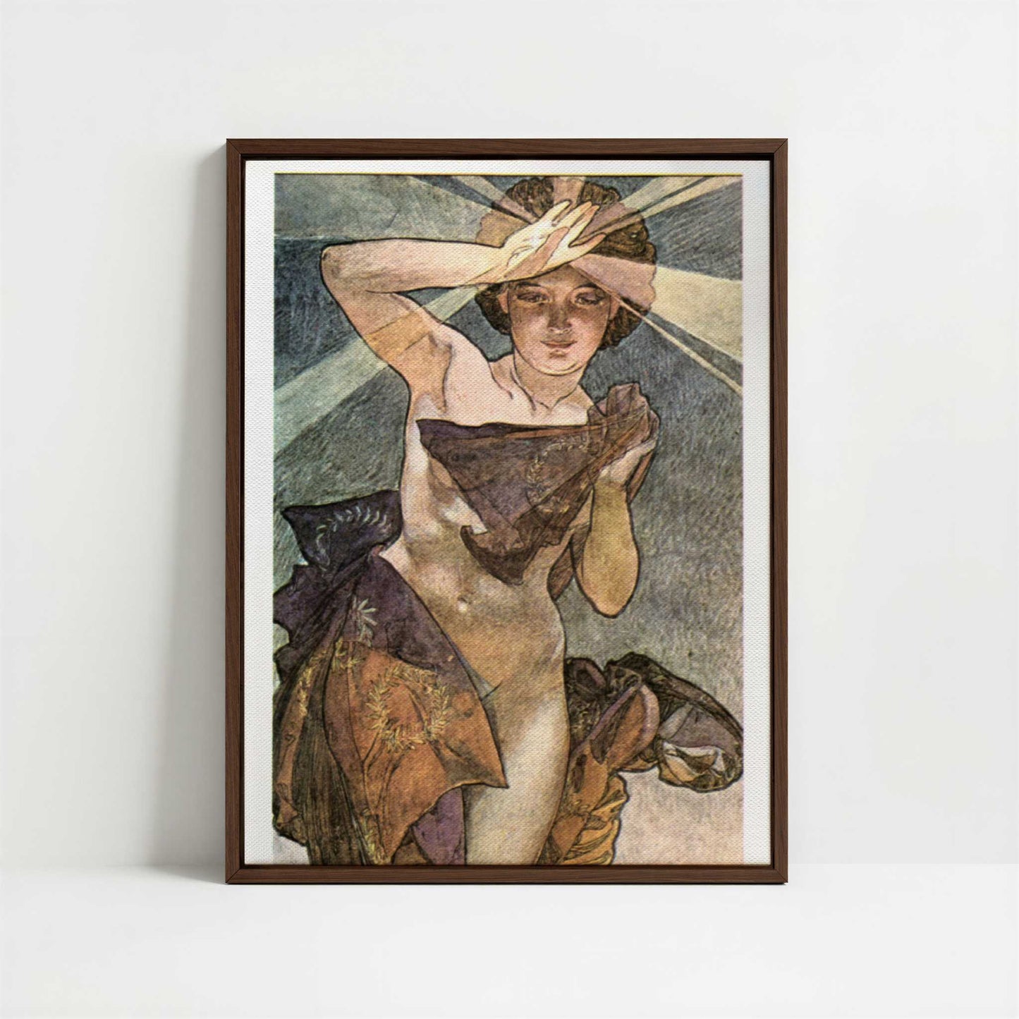 Framed Canvas - Framed canvas in dark wood color frame