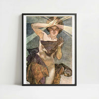 Etoile du Soir (1902) by Alphonse Mucha – Art Print - Art print in black frame