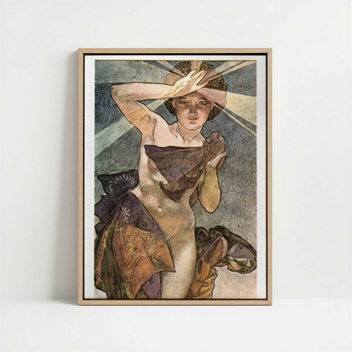 Framed Canvas - Framed canvas in oak color frame