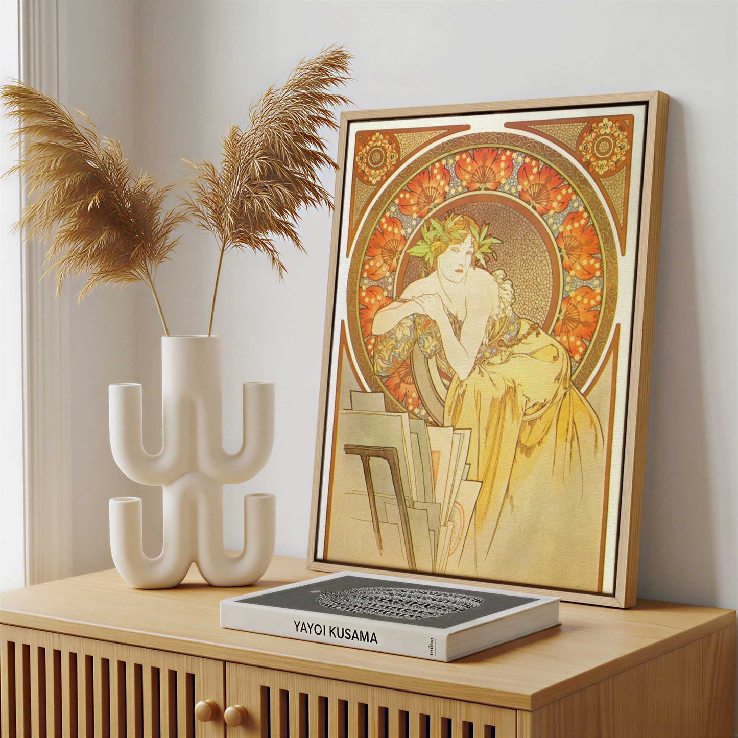 Framed Canvas - Framed canvas in a stylish interior setting