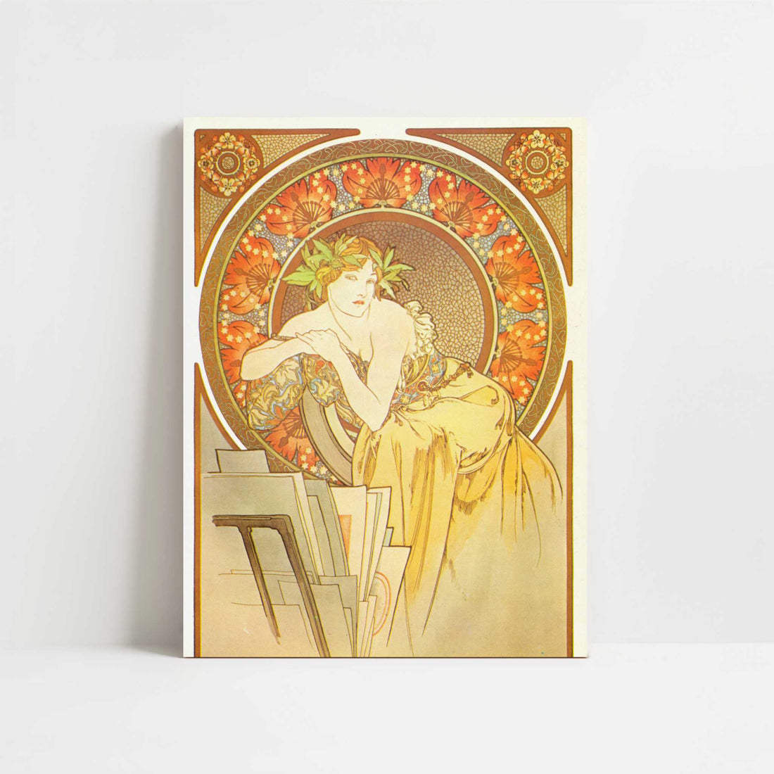 Femme au Chevalet (1898) by Alphonse Mucha – Art Print - Unframed art print