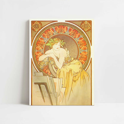 Femme au Chevalet (1898) by Alphonse Mucha – Art Print - Unframed art print