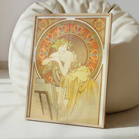 Femme au Chevalet (1898) by Alphonse Mucha – Art Print - Interior inspiration