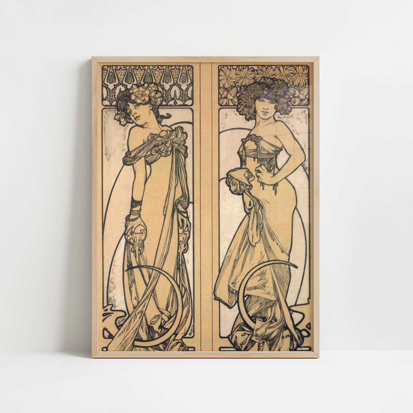 Figures Decoratives (1905) by Alphonse Mucha – Art Print - Art print in oak frame