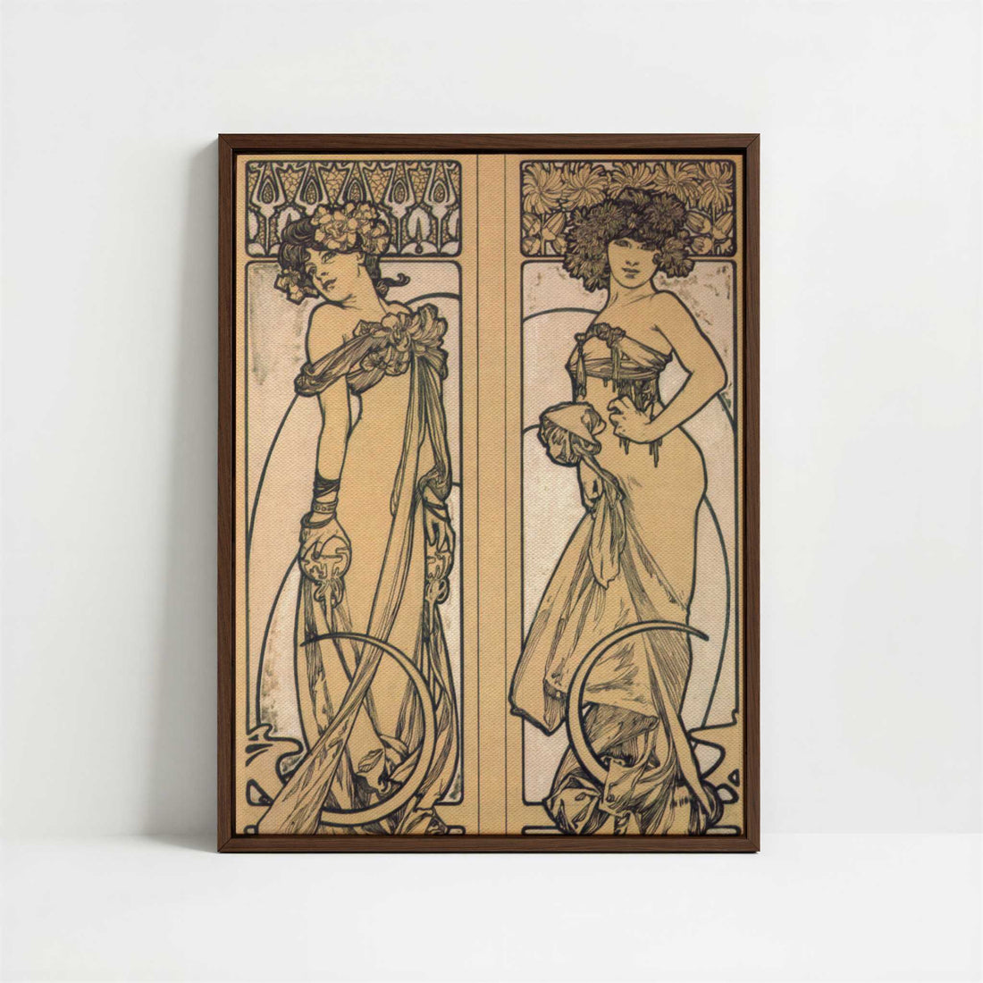 Framed Canvas - Framed canvas in dark wood color frame