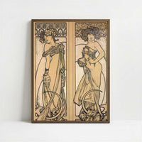 Figures Decoratives (1905) by Alphonse Mucha – Art Print - Art print in dark wood frame