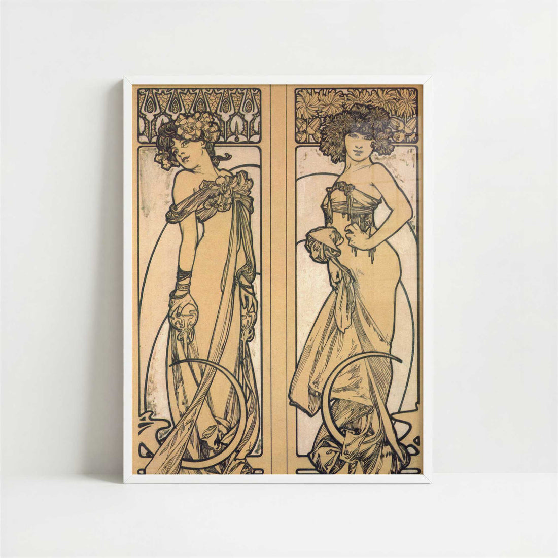 Figures Decoratives (1905) by Alphonse Mucha – Art Print - Art print in white frame