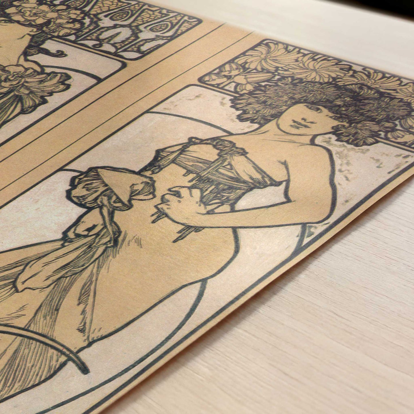 Figures Decoratives (1905) by Alphonse Mucha – Art Print - Close-up detail of the art print