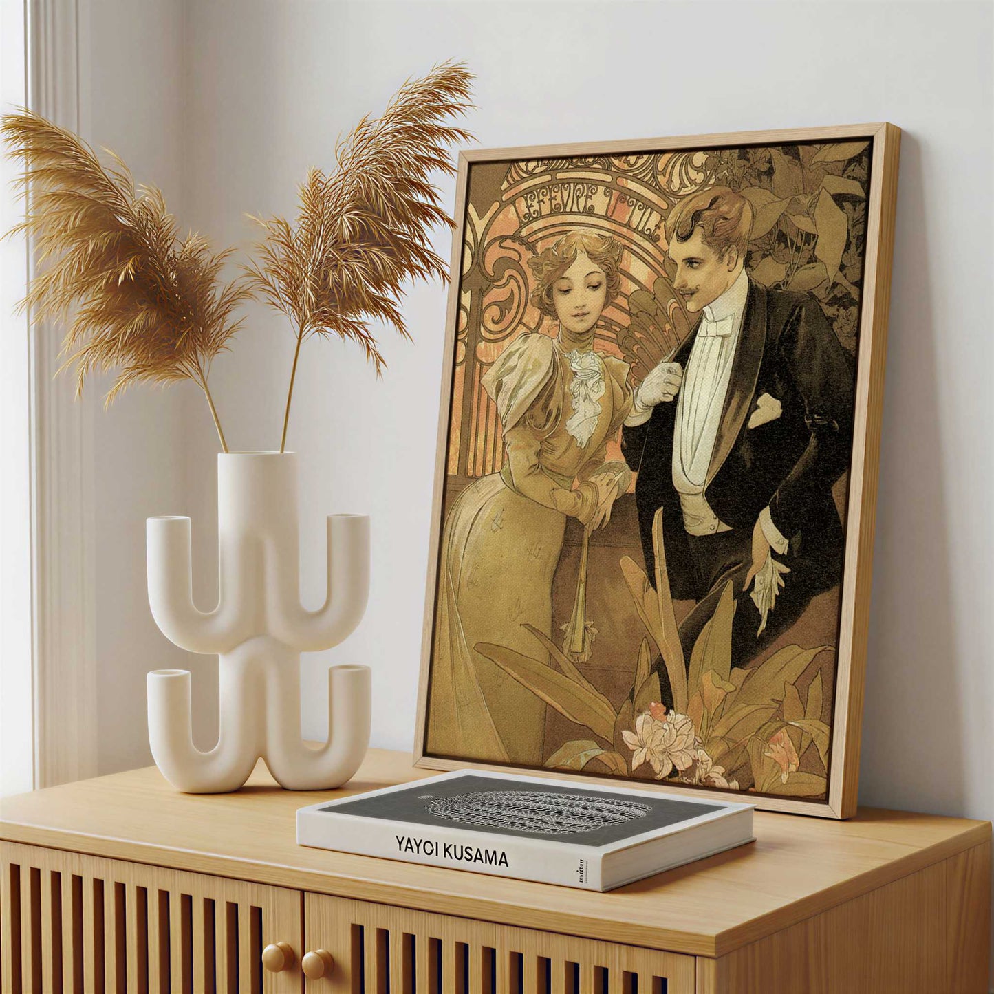 Framed Canvas - Framed canvas in a stylish interior setting
