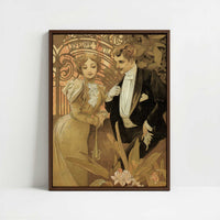 Framed Canvas - Framed canvas in dark wood color frame