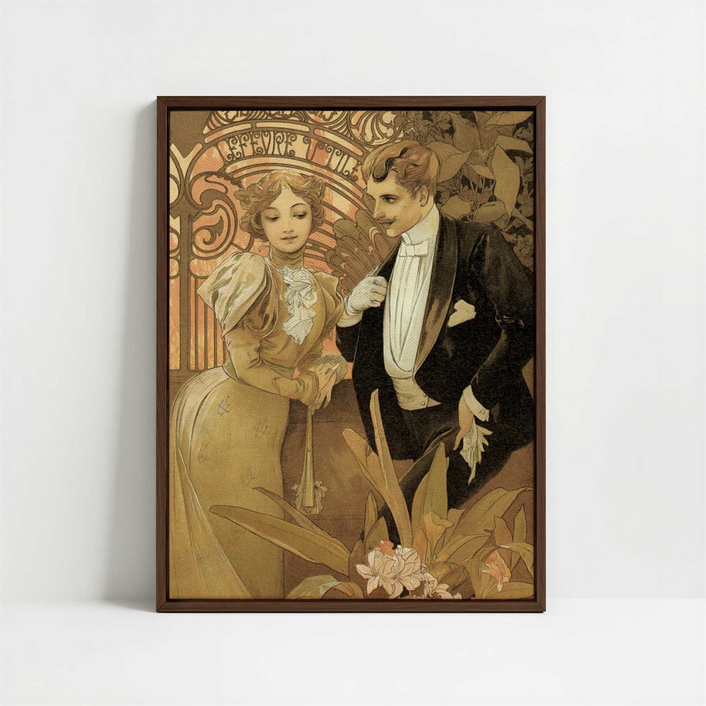 Framed Canvas - Framed canvas in dark wood color frame