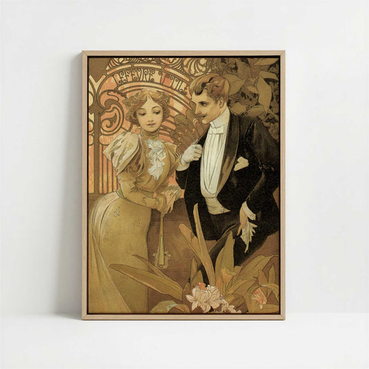 Framed Canvas - Framed canvas in oak color frame