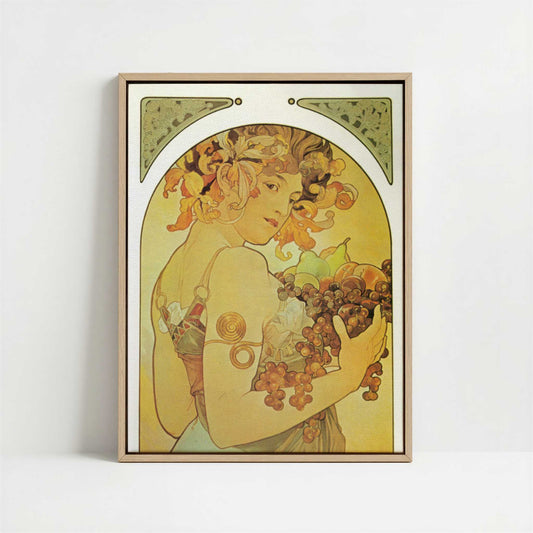 Framed Canvas - Framed canvas in oak color frame