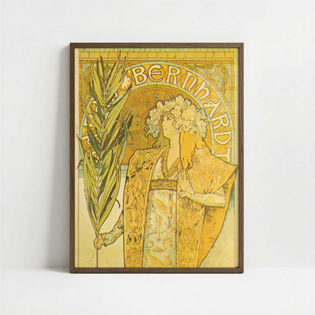 Gismonda (1894) by Alphonse Mucha – Art Print - Art print in dark wood frame