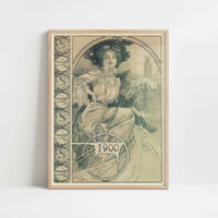 Invitation to a Banquet (1900) by Alphonse Mucha – Art Print - Art print in oak frame