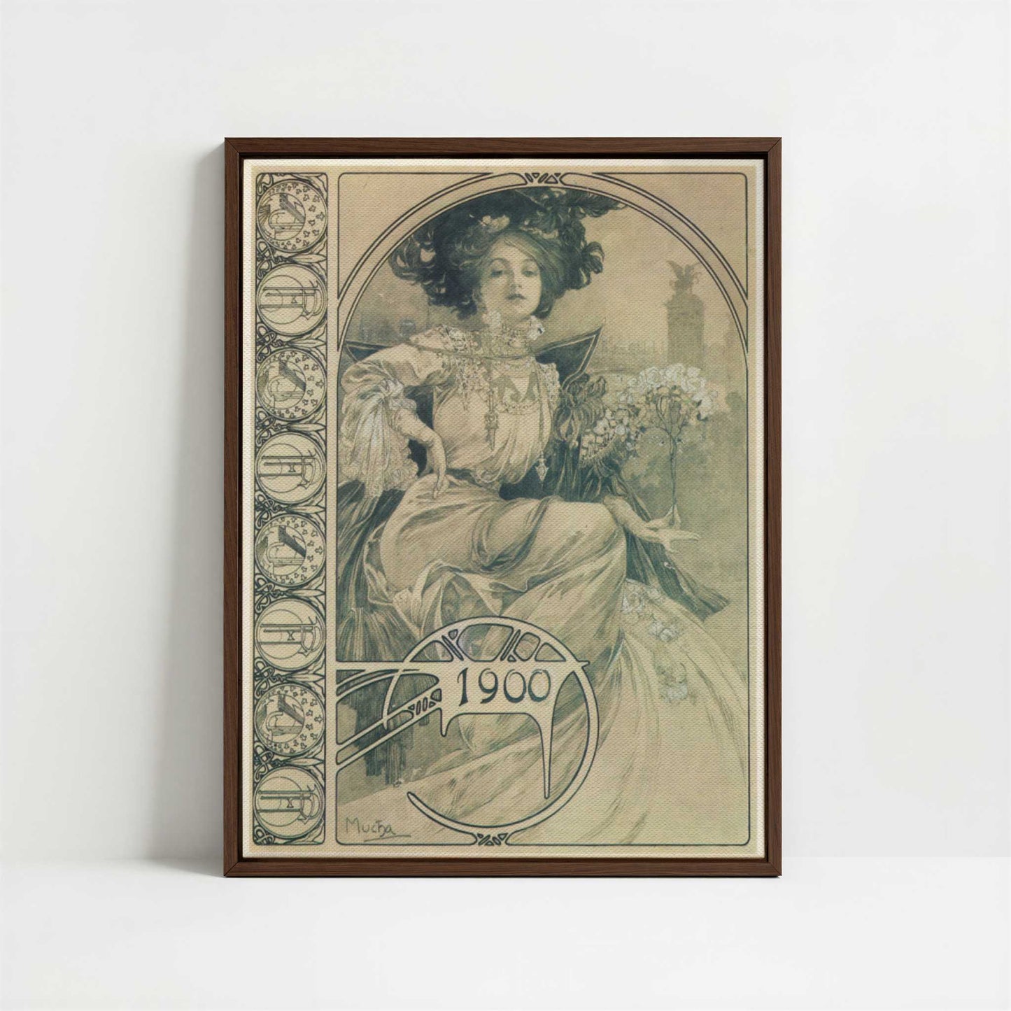 Framed Canvas - Framed canvas in dark wood color frame