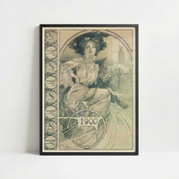 Invitation to a Banquet (1900) by Alphonse Mucha – Art Print - Art print in black frame