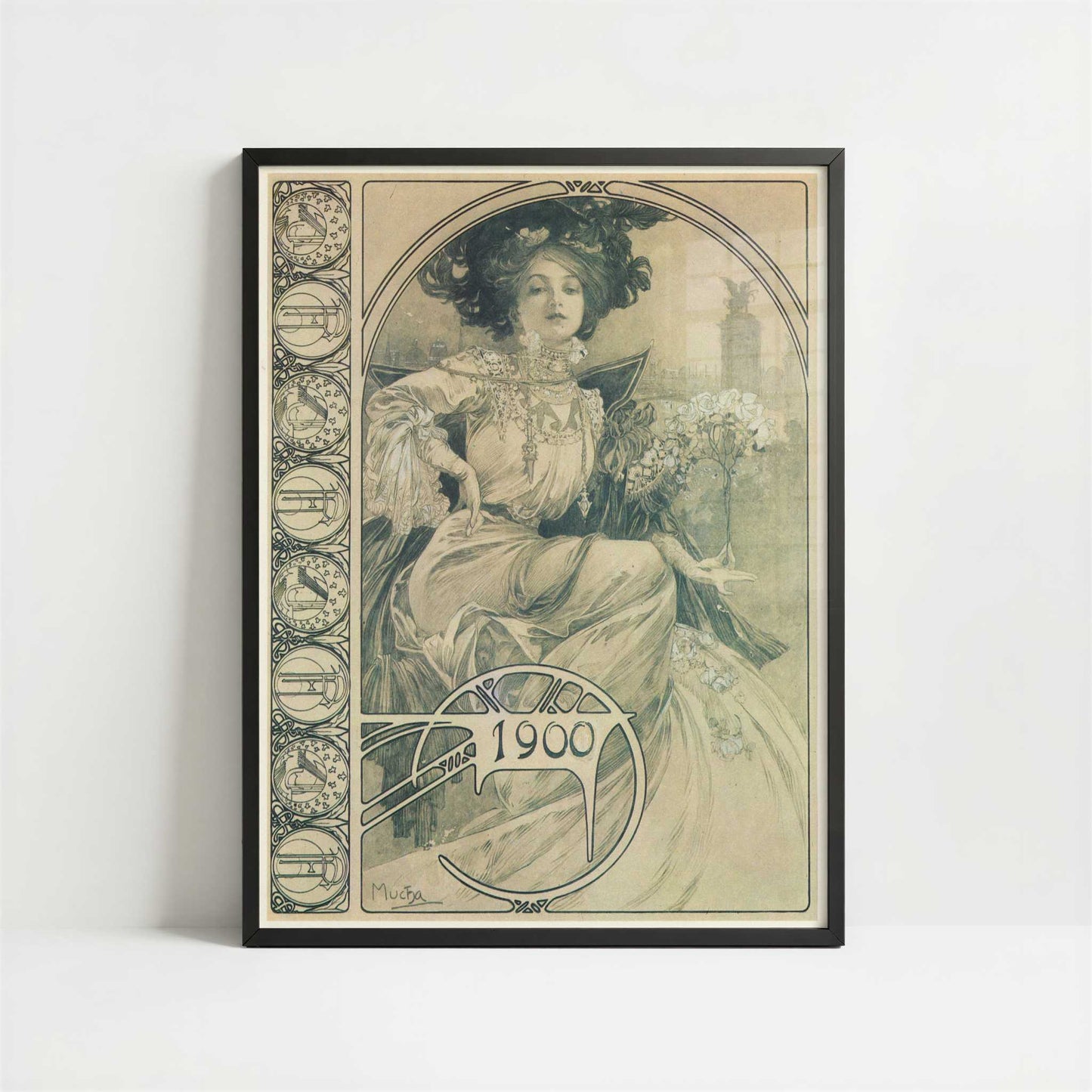 Invitation to a Banquet (1900) by Alphonse Mucha – Art Print - Art print in black frame