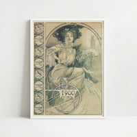 Invitation to a Banquet (1900) by Alphonse Mucha – Art Print - Art print in white frame
