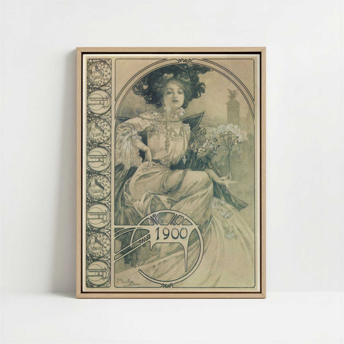 Framed Canvas - Framed canvas in oak color frame